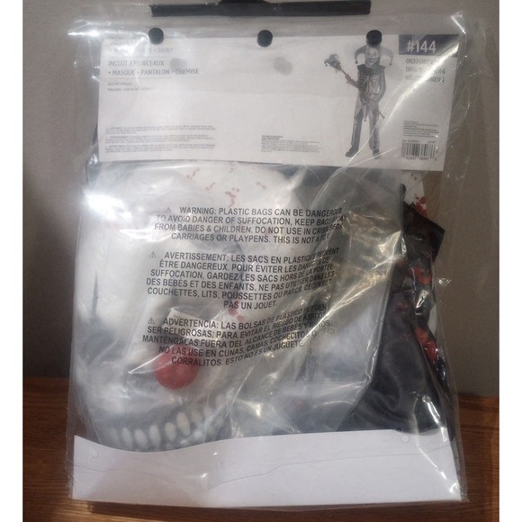 MENACING JESTER Halloween‎ Costume 3 Piece Set Boys Child Size X-Large (14-16) - Picture 4 of 4